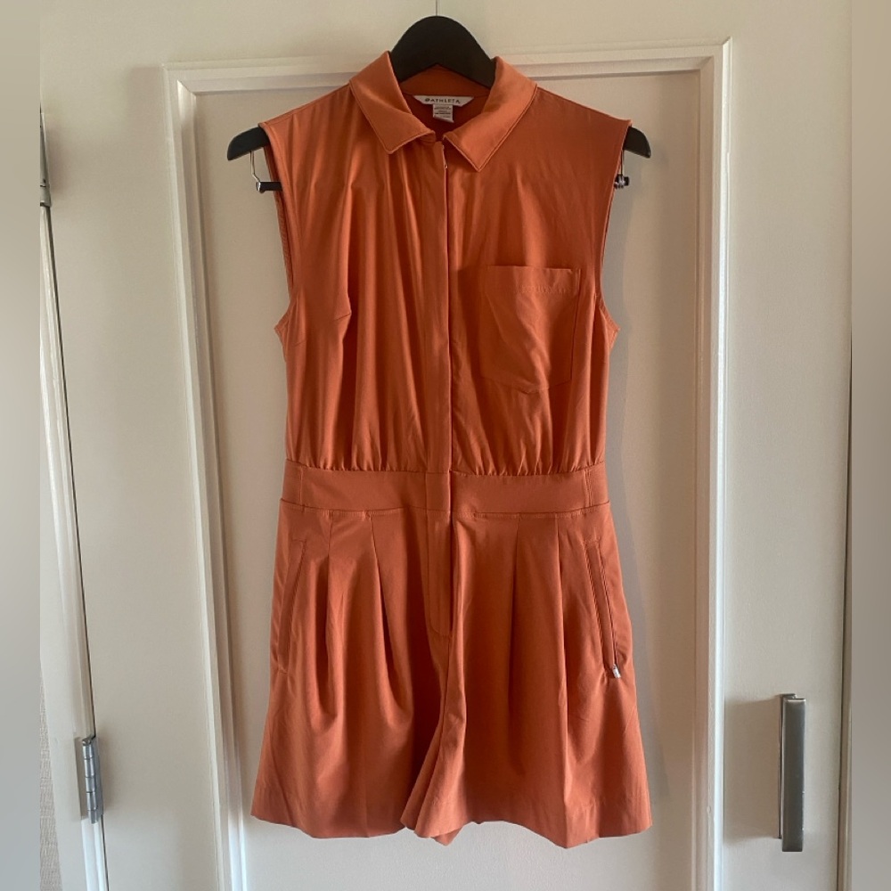 Athleta Orange Sleeveless Romper